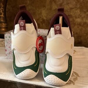 Kids White and Green Shoes